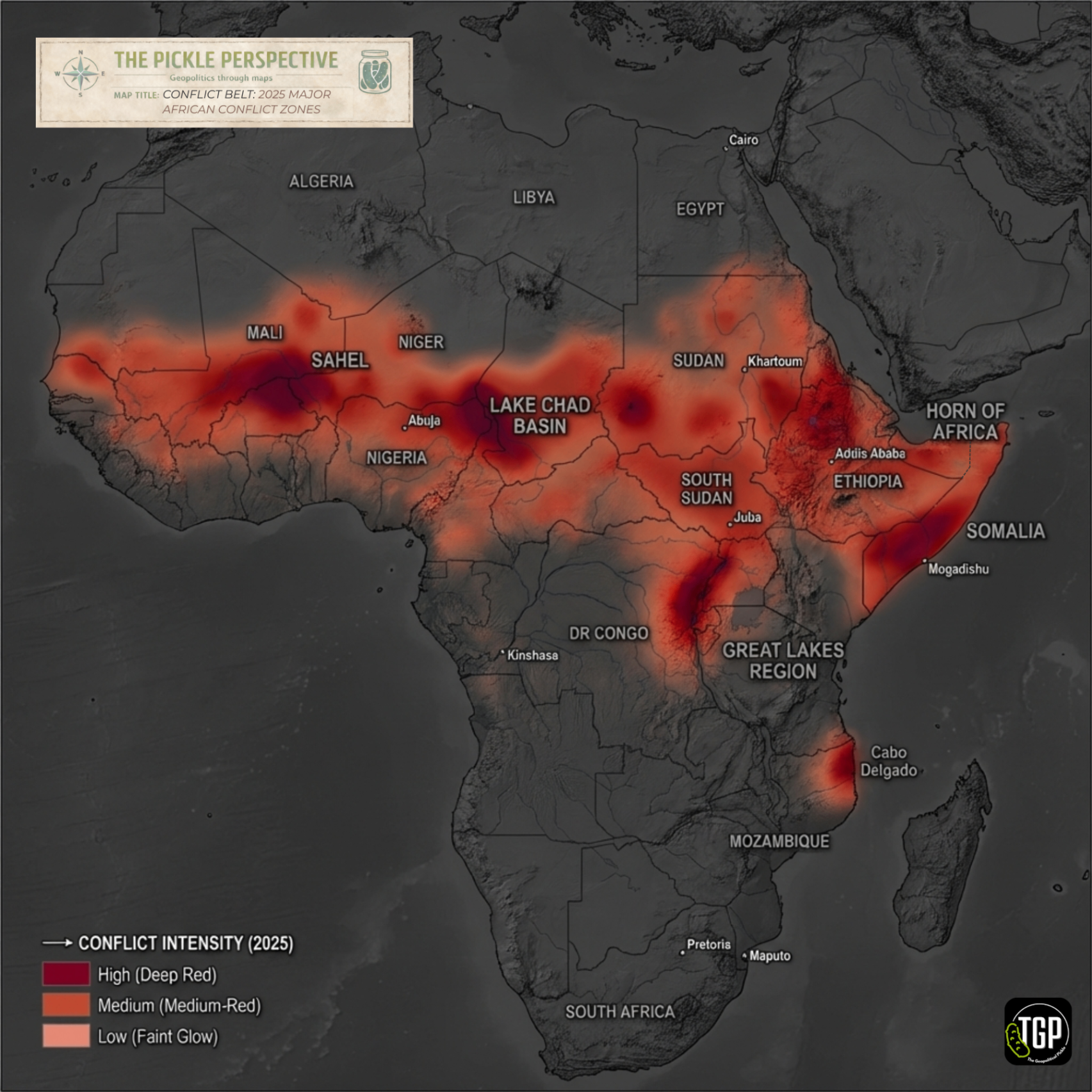 Conflict Belt: 2025 Major African Conflict Zones